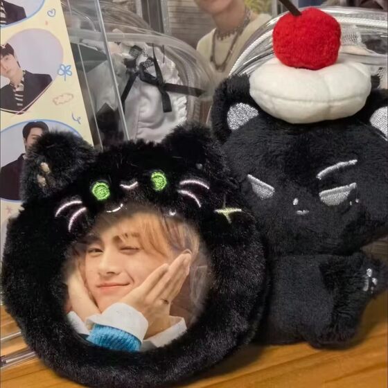 New cute meow fox fox plush yum bag pendant small pain bag transparent display bag student millet protective bag