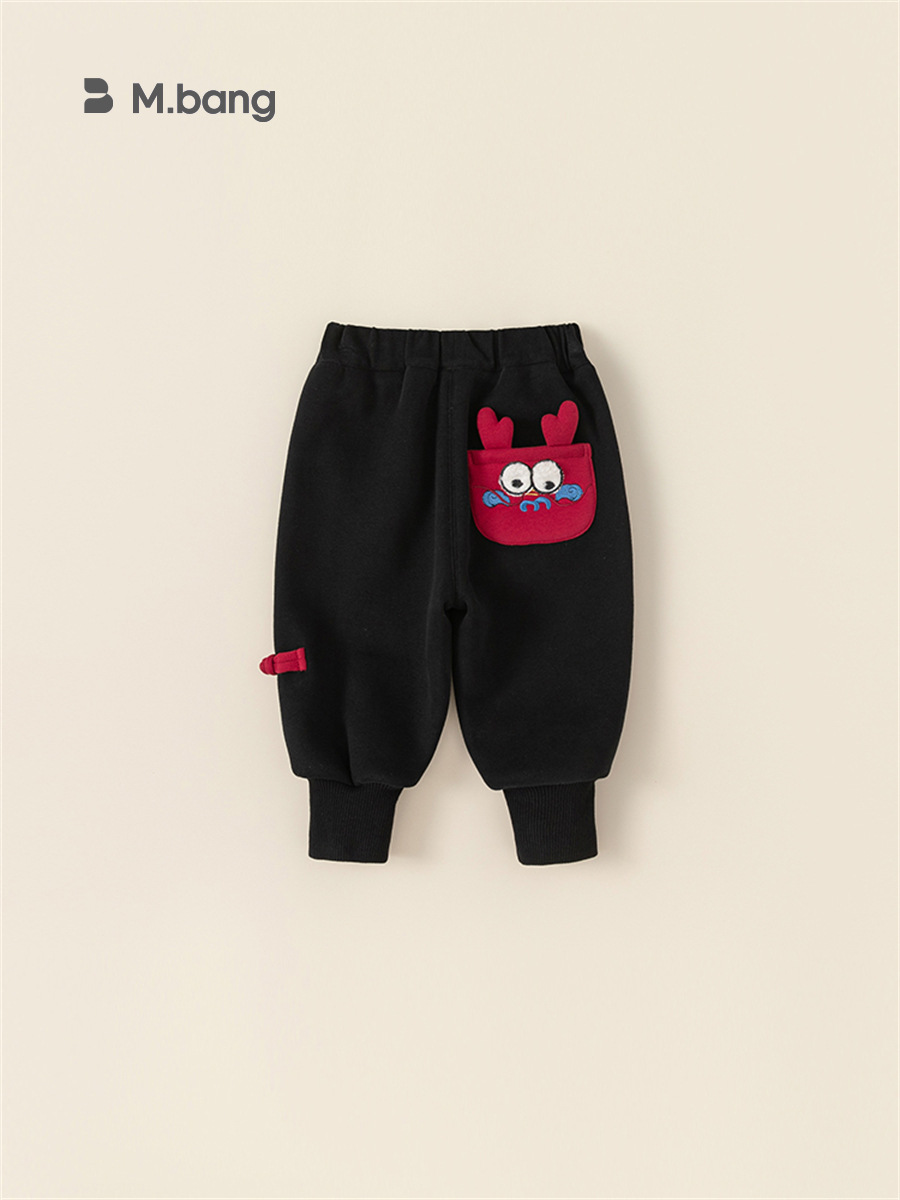 Ropa infantil Youbao, pantalones para niños, novedades de invierno, estilo chino, pantalones casuales para bebés, pantalones largos para niños, pantalones deportivos para niños pequeños image 3