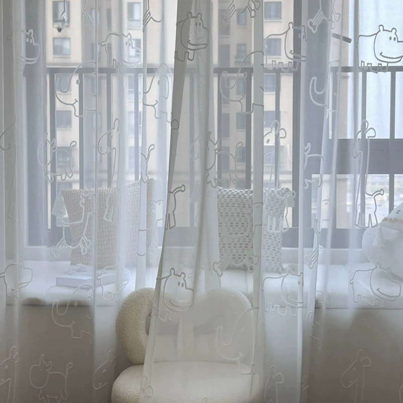 Children's three dimensional white curtain, cartoon cloth, 3D