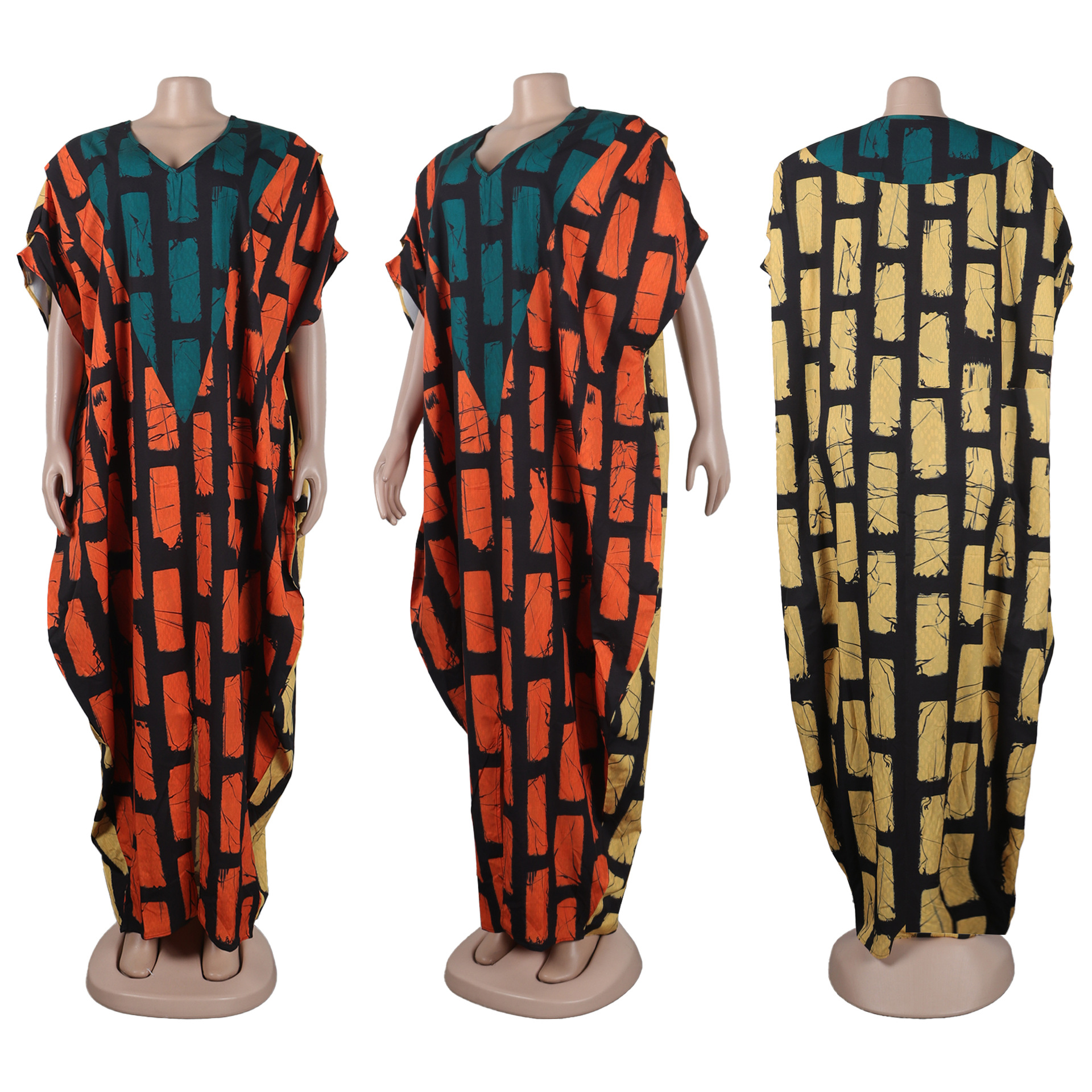 Sexy Slim Positioning Stitching Printing Color Contrast Loose Split Dress