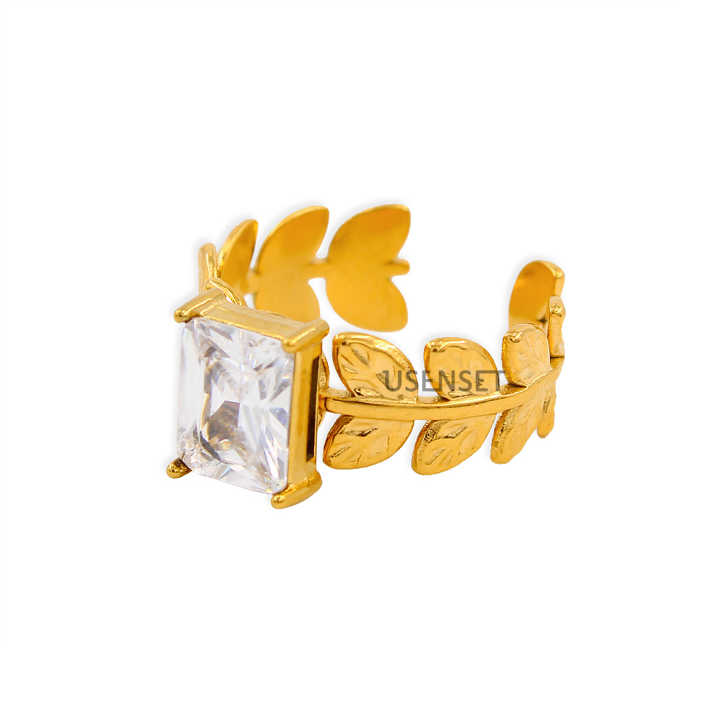 Fashion Geometric Stainless Steel Plating Open Ring 1 Piece