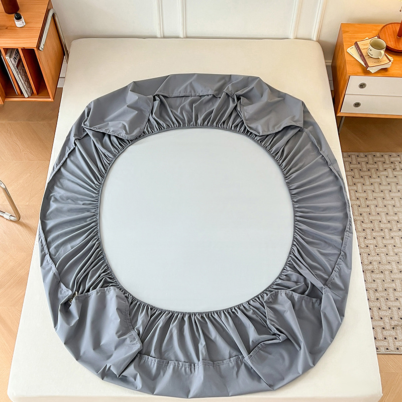 Amazon antibacteriano transfronterizo TPU impermeable monocapa sólida cama sombrero comercio exterior al por mayor antideslizante cubierta protectora de cama de hotel