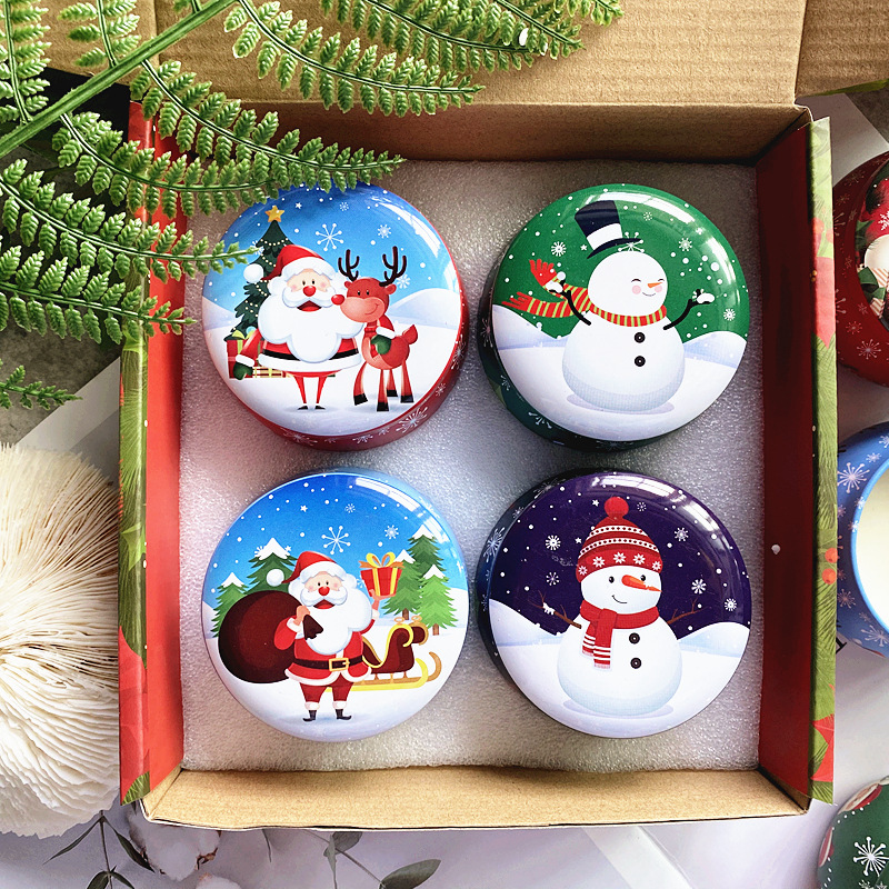 Tinplate Box Candle Wedding Handmade Scented Small Candle Birthday Dried Flower Soybean Wax Accompanying Gift Aromatherapy Candle