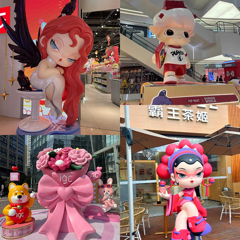 グラスファイバー漫画彫刻 IP 人形既製塗装キャラクターモデルショッピングモール装飾品インターネット有名人メーカー|undefined