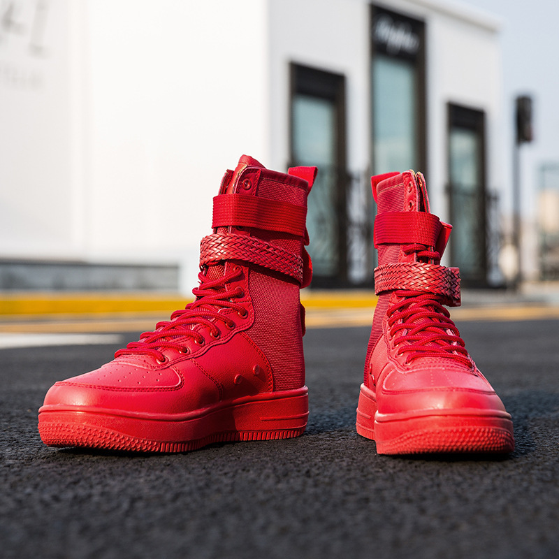 Men's shoes aj1 Air Force shoes one Red large size trend The new casual high-top sports Mens shoes Men's shoes aj1 Air Force shoes one Red large size trend The new casual high-top sports Mens shoes