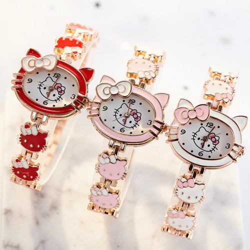 New style fashionable and cute children's watch student kids KT cat watch women's electronic quartz watch