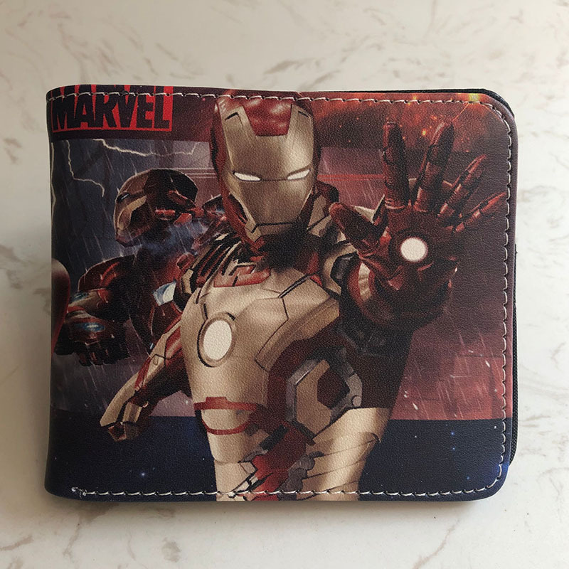 Superhéroe de dibujos animados anime periférico corto Niños estudiante masculino y femenino Cartera de dibujos animados cartera titular de la tarjeta