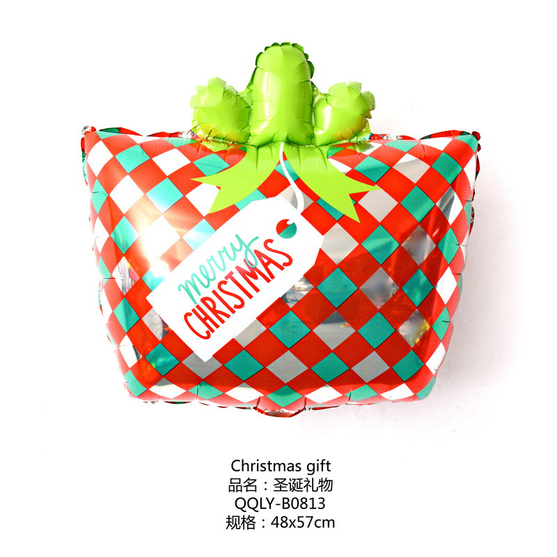 Navidad decoración de dibujos animados globo de aluminio centro comercial tienda fiesta decoración suministros Santa Claus globo