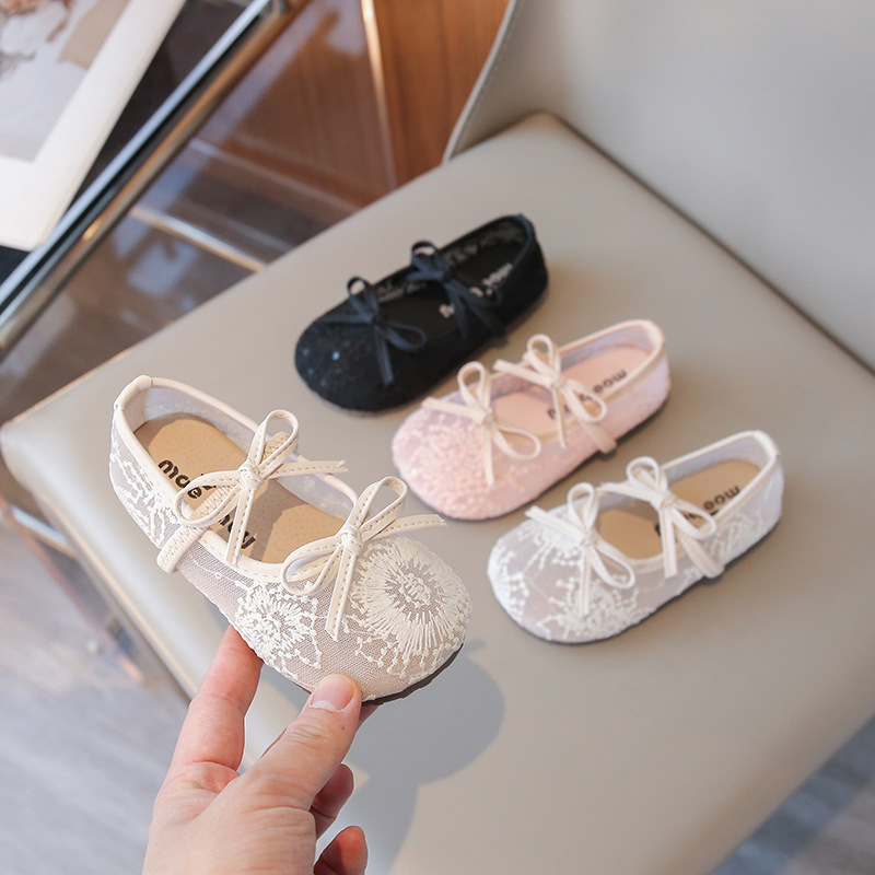 Spring and Summer 2025 New Children Women's Leather Shoes Princess Shoes Children's Dance Shoes Soft-soled Simple Single-layer Shoes for Hair