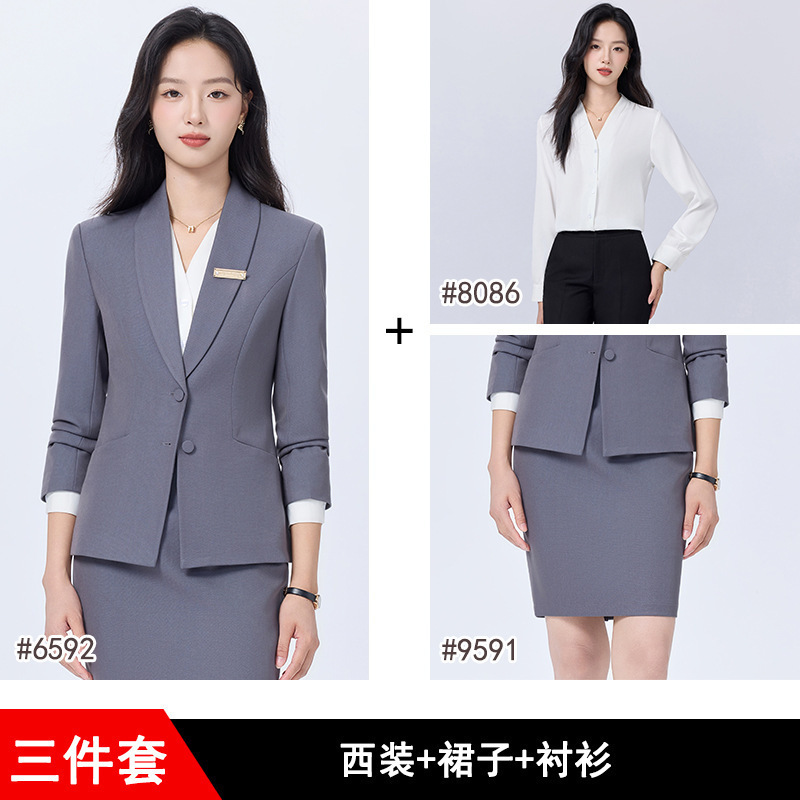 职业西装女黄金珠宝导购制服新能源汽车销售顾问前台面试正装工服|undefined
