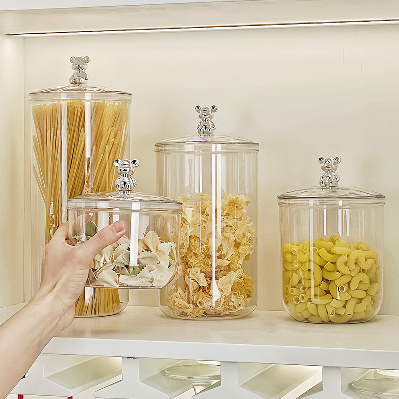 透明プラスチック密封缶コーヒー豆茶キッチン五穀雑穀貯蔵缶スナックビスケットキャンディー収納缶|undefined