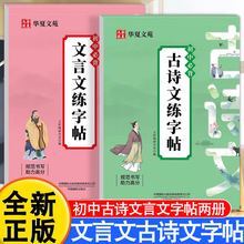初中生必背古诗文钢笔字帖统编版 全套2册初中古诗文+文言文练字