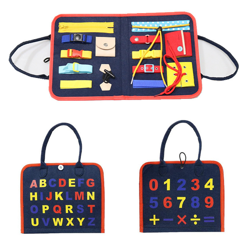 Bebé sentía tablero de aprendizaje de fieltro tablero ocupado kindergarten vestidor aprendizaje libro de texto Amazon libro de tela juguetes de educación temprana
