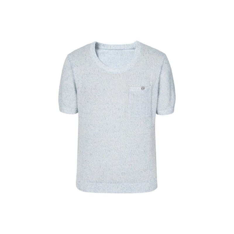 Mm Mai Mai 26 Summer New Floral and Paper-Patterned Short-Sleeve Knit Pullover for Women in Two Colors 1H4630561 Mm Mai Mai 26 Summer New Floral and Paper-Patterned Short-Sleeve Knit Pullover for Women in Two Colors 1H4630561