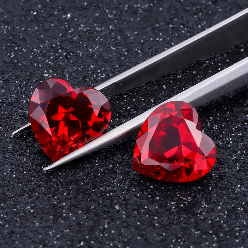 Cultivation heart-shaped Ruby Loose wholesale 12345 Carat Loose Can be equipped with certificate GRC Support recheck