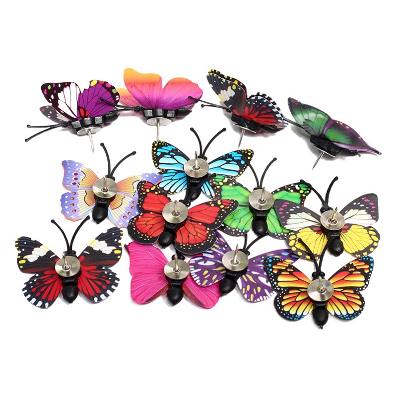 4cm color mezclado 30 unids embolsado simulación mariposa chincheta corcho foto pared decoración Push Pin color decorativo chincheta