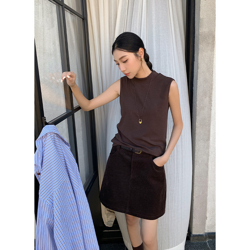 6-Color Matching New Sleeveless Half-High Collar Knit Top for Women, Suitable as a Base Layer or Outerwear, Style 0566 6-Color Matching New Sleeveless Half-High Collar Knit Top for Women, Suitable as a Base Layer or Outerwear, Style 0566