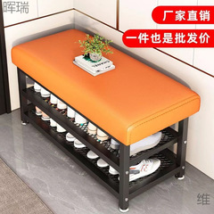 简约鞋架坐凳一体进门铁艺收纳凳换鞋凳门口家用入户玄关穿鞋凳