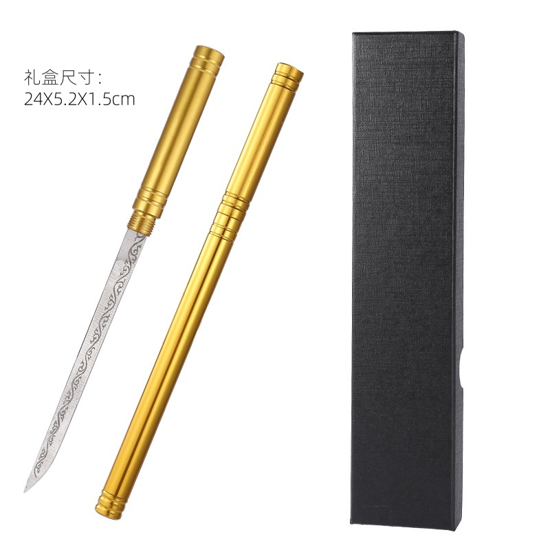 Cuchillo de fruta portátil de acero completo cuchillo de té cuchillo de frutas Longquan cuchillo de patrón láser cuchillo de té juguetes adornos metálicos