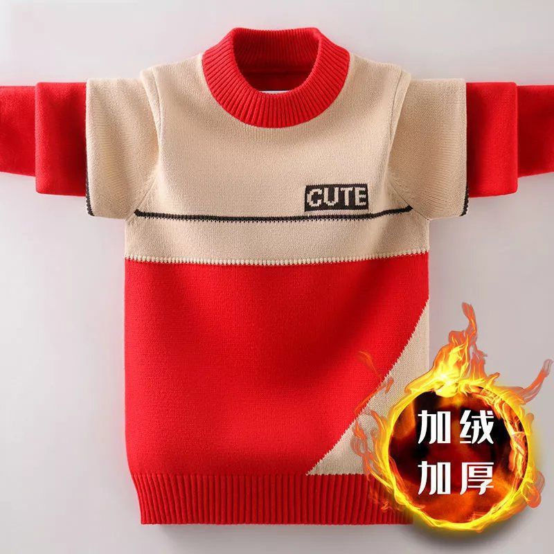 sweater children Thin section new pattern Internal lap Autumn and winter Socket Sweater Exorcism Korean Edition Plush thickening On behalf of