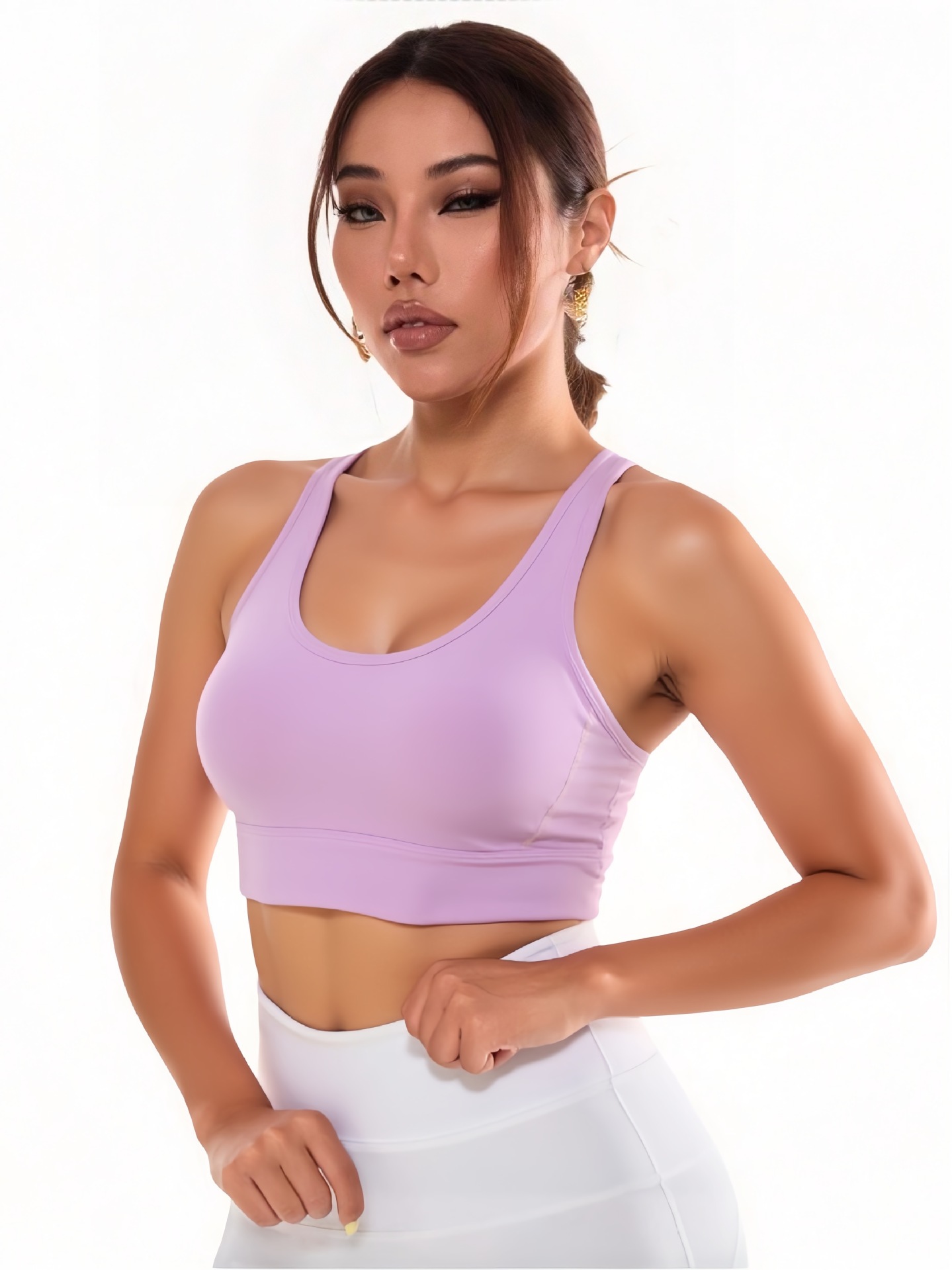 Ropa interior deportiva de alta intensidad, copa fija para mujer, a prueba de golpes, ropa de yoga, chaleco, sujetador de fitness, top