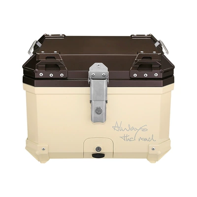 Large Non-Aluminum Alloy, Motorcycle trunk - mt45-coast-whitechocolate-brown-410-backrest-lining