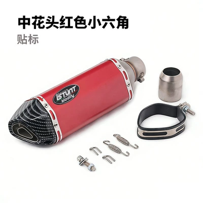 NINJA400 Ninja 250 R3 Exhaust pipe - medium-flower-head-red-small-hexagon-labeling