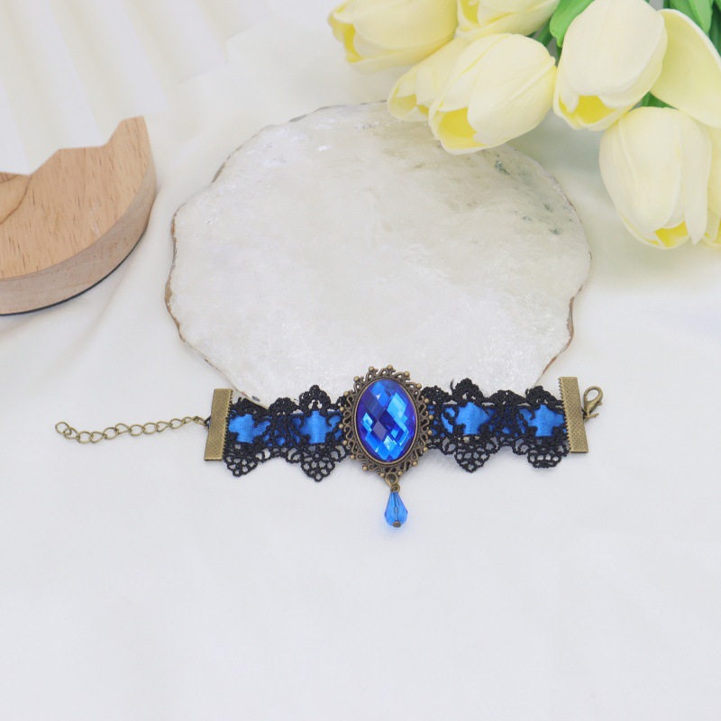 Cross-border para diseño misterioso collar de encaje de cristal de dama collar de diamante joyas de cadena de clavículas