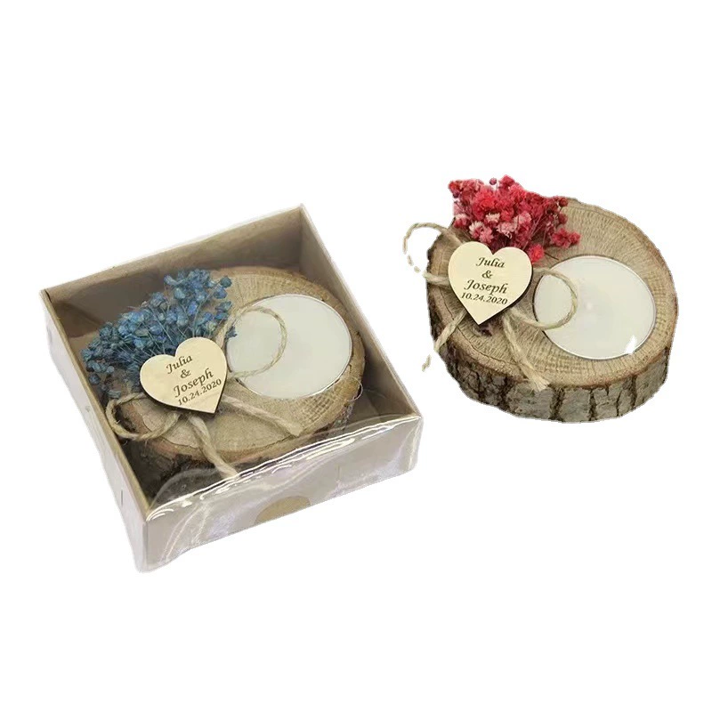 Country creative wooden candle, decorations, ready-made product