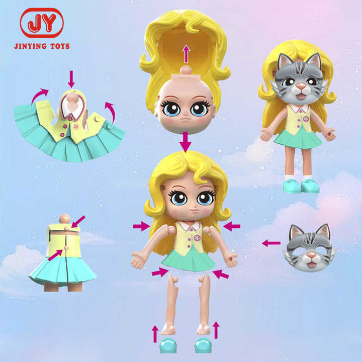 DiDi transfronterizo ensamblaje niña casa juguetes extraíbles máscaras de mascotas muñecas travesties combinación conjunto al por mayor