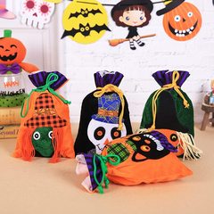 Halloween decoration candy bag velvet gift bag children ghost festival hand-held pumpkin witch bag party festival decoration