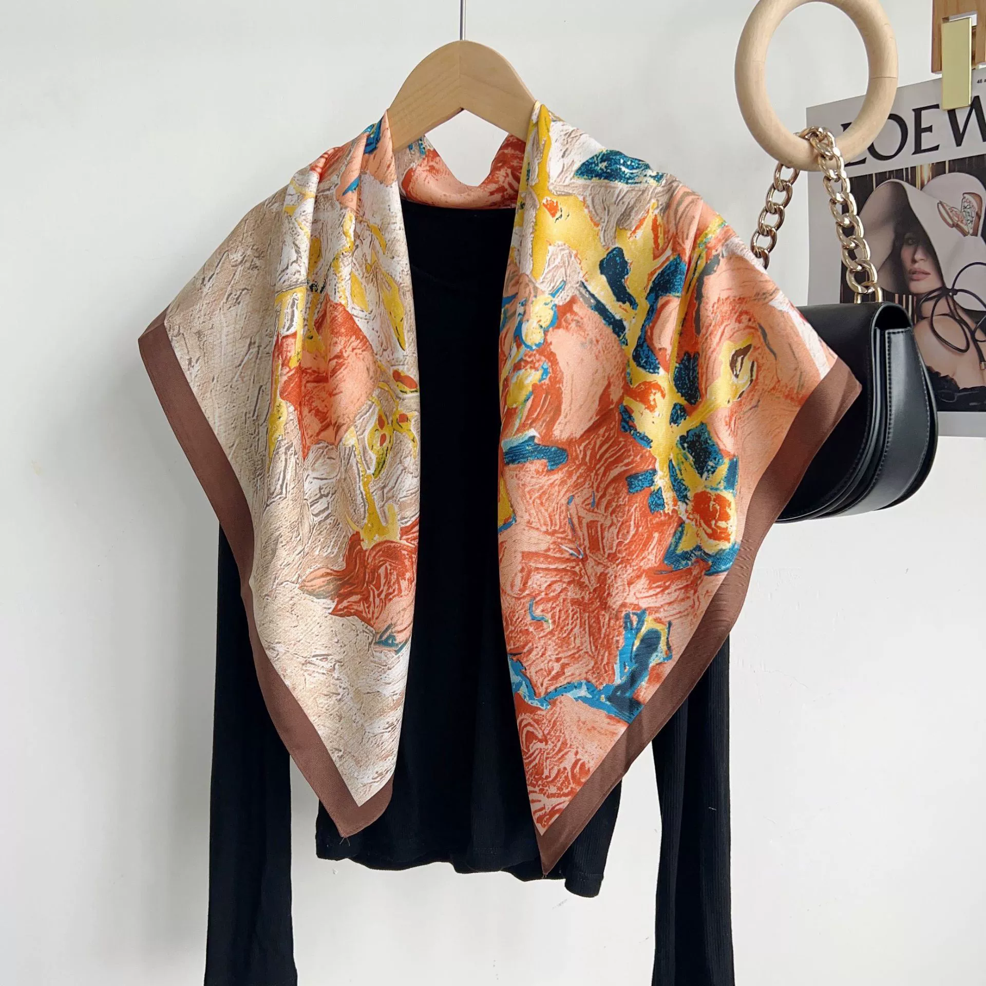 Вельветовый шарф, мягкая накидка, украшения, с защитой шеи