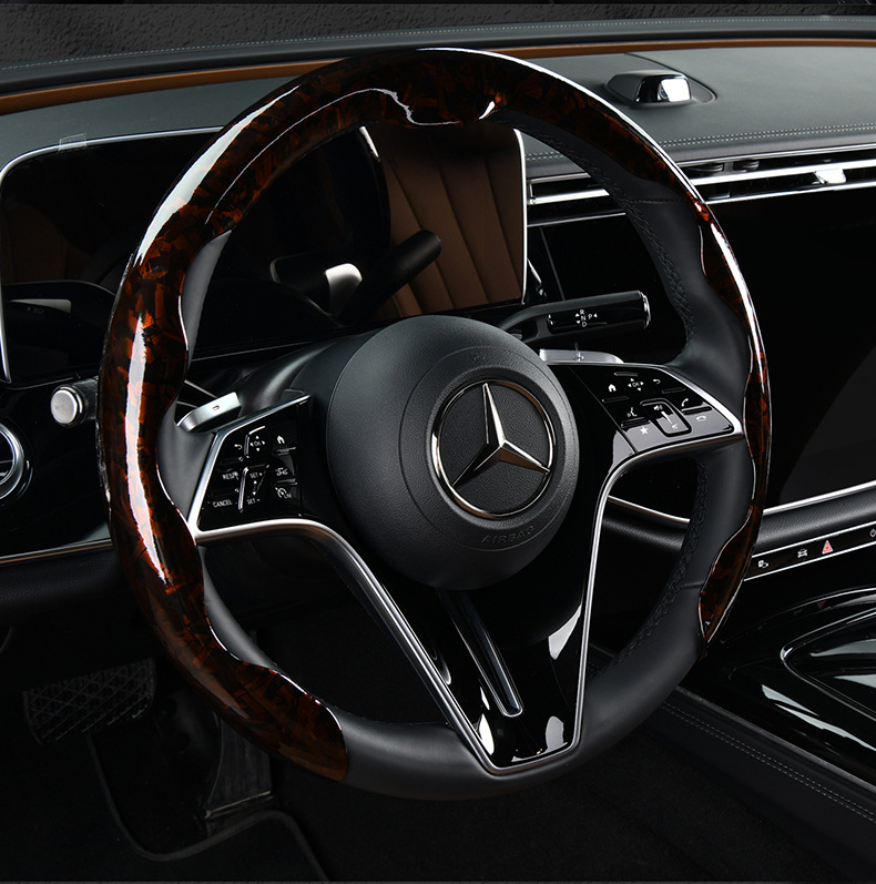 2025 new 5D headband forged carbon maple pattern card type car steering wheel cover factory direct sales of a generation of hair