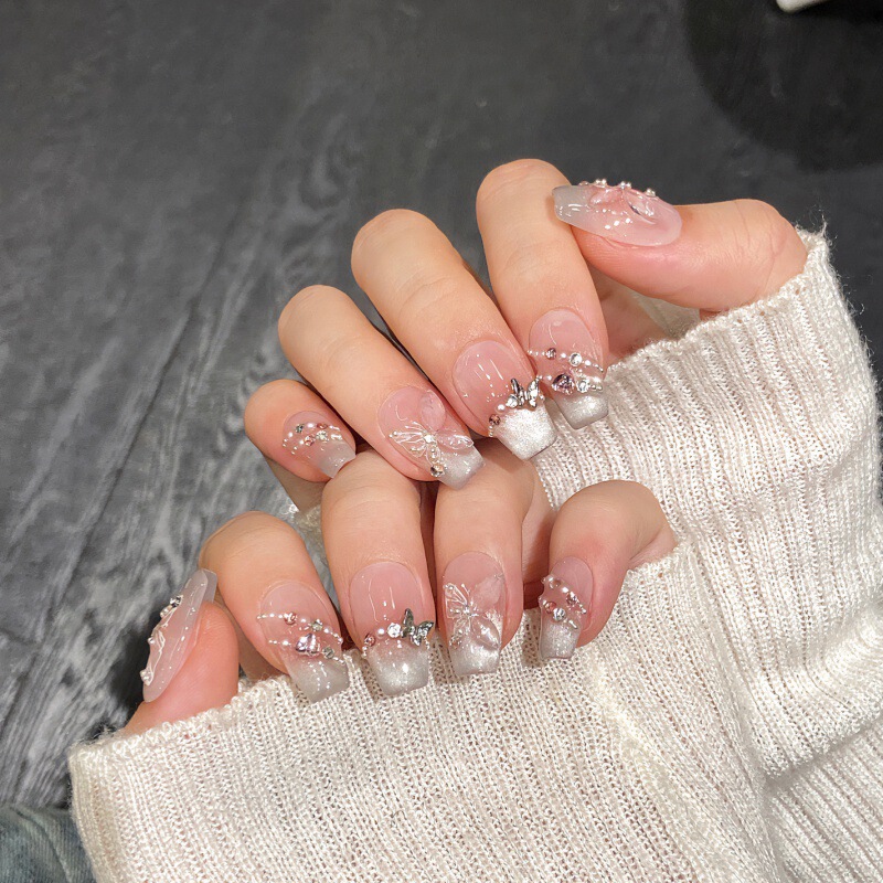 Pure manual phototherapy wearing nail mirror moon butterfly cat eye original wholesale finished product reusable nail patch detachable Pure manual phototherapy wearing nail mirror moon butterfly cat eye original wholesale finished product reusable nail patch detachable