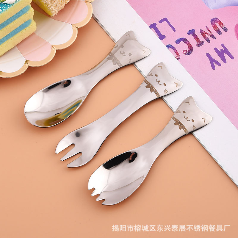 Factory Direct Supply Stainless Steel Tableware Spoon Kidsren's Spoon Salad Spoon Table Fork Table Spoon Creative Cartoon Spoon Spoon Factory Direct Supply Stainless Steel Tableware Spoon Kidsren's Spoon Salad Spoon Table Fork Table Spoon Creative Cartoon Spoon Spoon