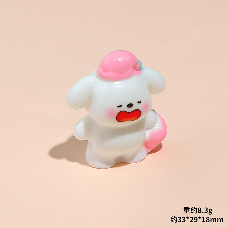 핑크색 모자 강아지