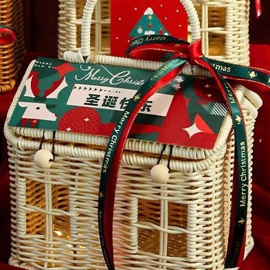 2024クリスマスプレゼントクリスマスクッキー焙煎阿膠餅キャンディー平安夜リンゴ箱手提げギフトバスケット|undefined