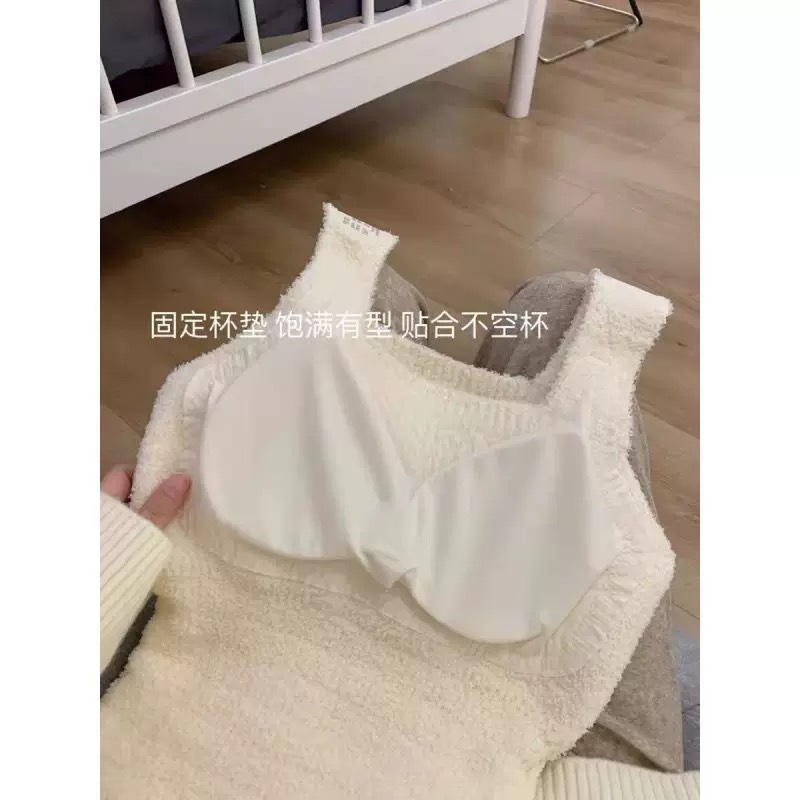 Diseño de corderos, tirantes de peluche, chalecos pequeños, mujeres invierno con terciopelo engrosado, esteras interiores y exteriores con blusas image 5