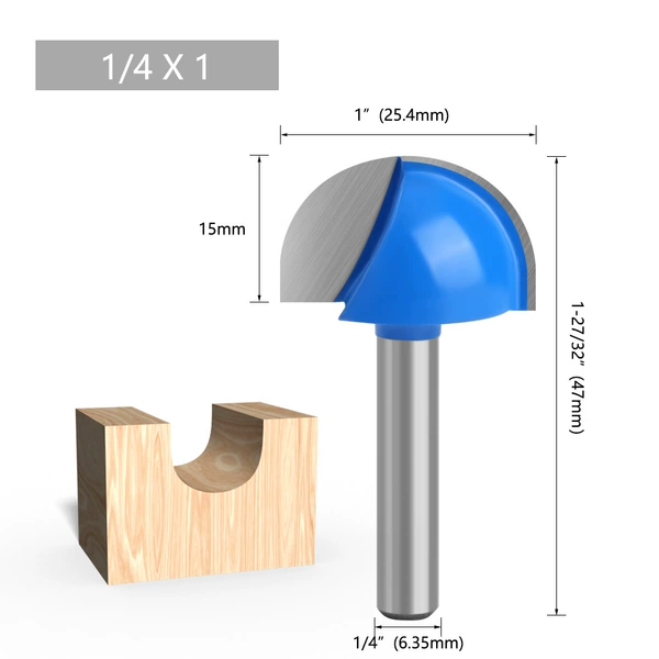 Blue round -bottomed knife 1/4*1