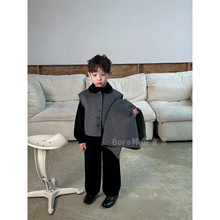 男童大衣儿童毛呢外套秋冬2025新款保暖长款风衣洋气高端呢子套装