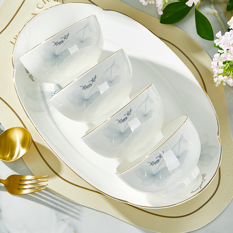 Ceramic Dining Bowl Set for Home Use, 2025 New Model, Particularly Beautiful Tableware, Soup Bowl and Plate Set