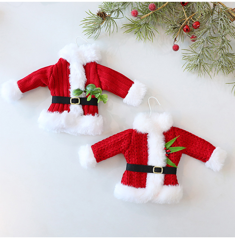 Handmade Knit Santa Claus Ornament – Striped Red & White Christmas Tree Decor, Festive Hanging Decoration For Holiday Home, Mantel & Gifts​_voghion.com