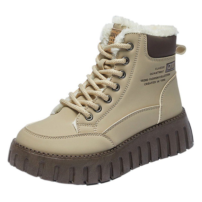 Botas Tipo Martin con Felpa para Mujer K2509 de PU y Caucho Térmicas para Invierno