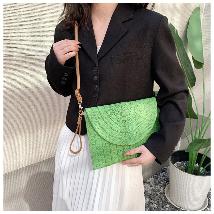 Square Shape Small Size Women's Small Spring&summer Straw Vacation Straw Bag