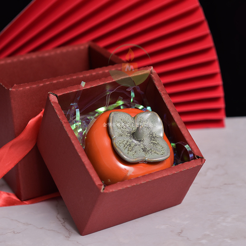 柿子无烟香薰蜡烛柿柿如意情人节礼物送老师女朋友仿真水果香氛