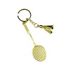 Golden metal keychain for badminton, souvenir, Birthday gift, wholesale