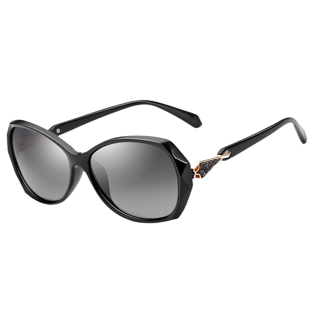 Gafas de sol a prueba de rayos UV con forma de marco pequeño polarizado de mujer Gafas de Sol de conductor incrustadas en diamante 3170