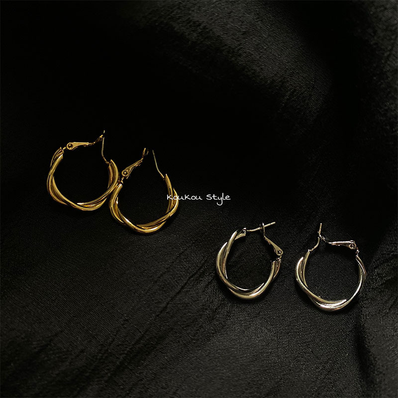 Versione coreana Anello con spirale antizanzara con impasto fritto, clip per orecchie da donna, stile 2023, orecchini di alta qualità_voghion.com