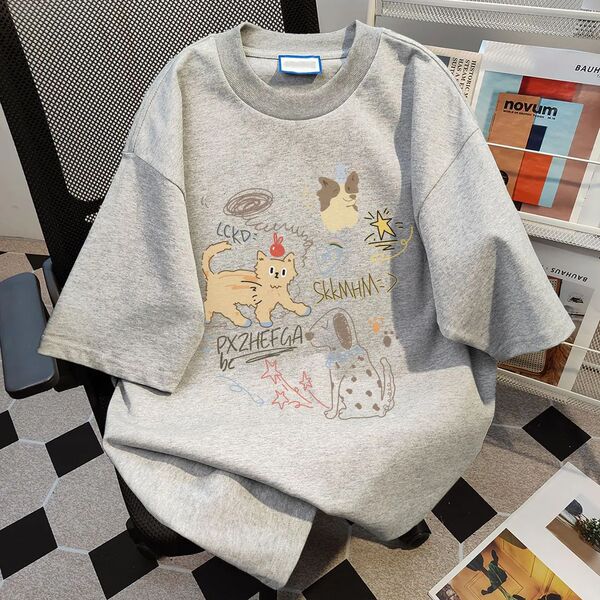 Cotton summer fashionable trend brand T-shirt