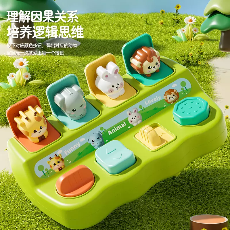 儿童躲猫猫机关盒早教玩具认知锻炼宝宝手指灵活弹出式开关盒批发